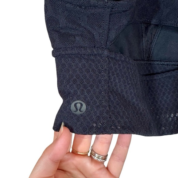 Lululemon Geo Bra *lululemon lab Longline Honeycomb Mesh in Black W2BGGS - Picture 9 of 10